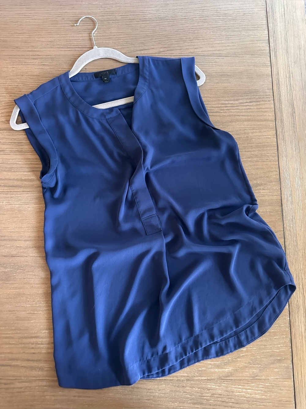 J.Crew Navy Blue Sleeveless Tank Shell Top Size 4 Tall